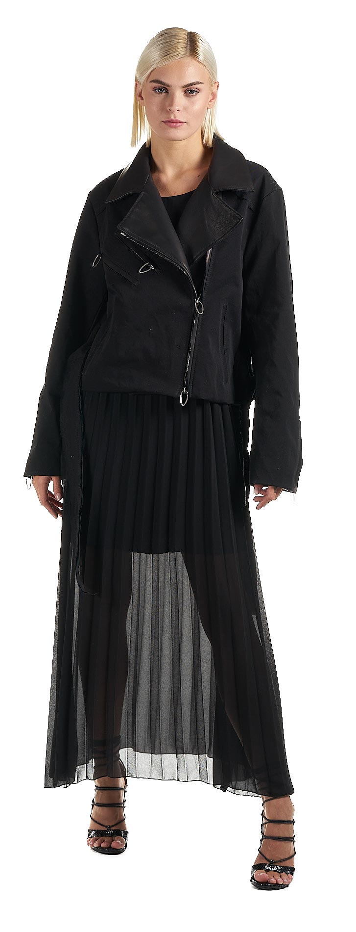 DANIELE BASTA LEATHER AND SILVER JACKET 
